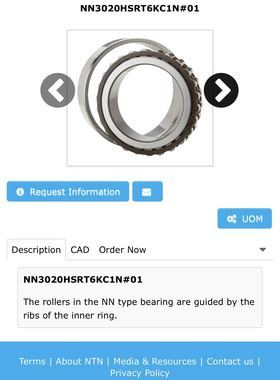 日本NTN轴承车床主轴轴承滚子轴承主轴NN3020HST6KC0NAP4
