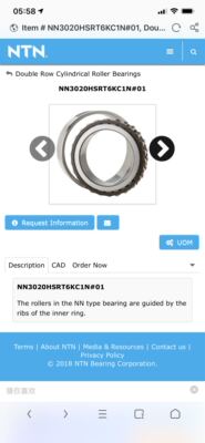 日本NTN轴承车床主轴轴承滚子轴承主轴NN3020HST6KC0NAP4