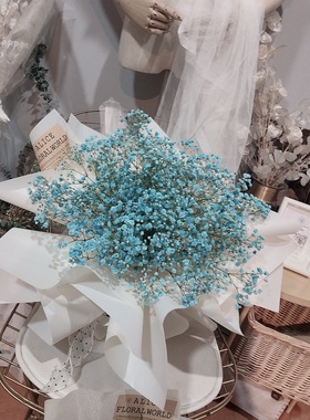 蓝色满天星花束花界无锡同城鲜花速递七夕创意礼物表白送女友老婆