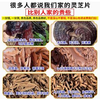 深山野生灵芝片切片中药材官方正品深山野生灵芝片切片