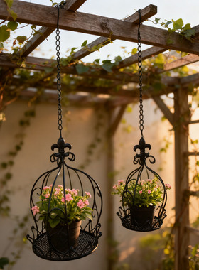 新款白色鸟笼装饰婚庆婚礼多肉花架挂饰绿植家居饰品阳台庭院铁艺