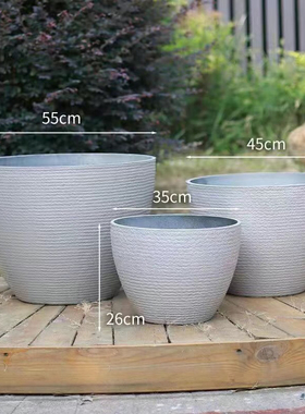 北欧风树脂花盆古法养鱼缸高颜值园艺绿植加厚盆家居种养荷花绿植