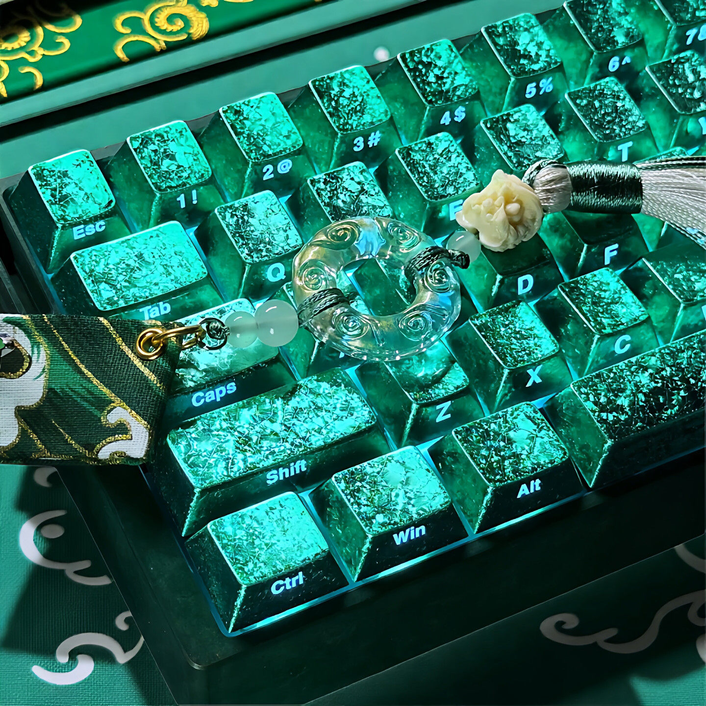 边界玄晶适配ev63键帽68迈从wooting客制化个性侧刻夜魔键帽透光