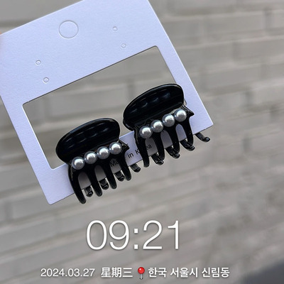 抓夹亚克力人造珍珠发饰