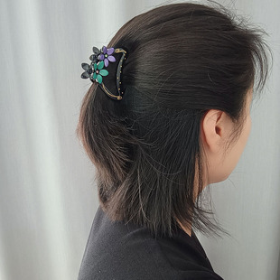 6*4cm】正宗韩国产发饰流行抓夹半月形发抓后脑勺盘鲨鱼发夹头饰