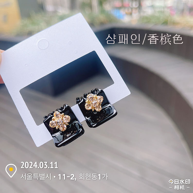 【2只价】正品韩国国产发饰流行水钻花朵亚克力刘海抓夹迷你发抓