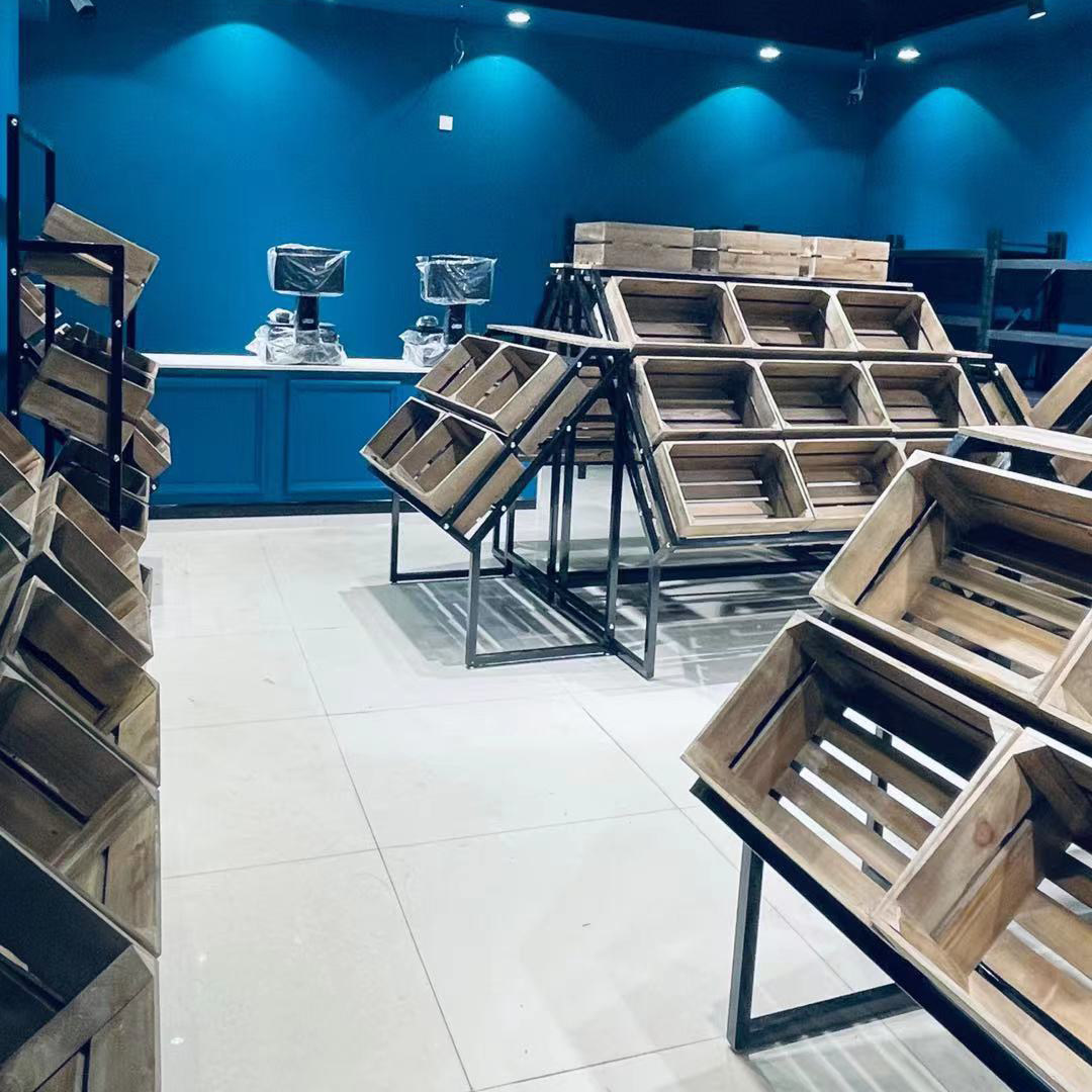 水果陈列货架 蔬菜果蔬架 生鲜超市 中岛百果园生鲜展示架 钢木