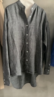 宽松衬衫 前短后长亚麻 新款 春装