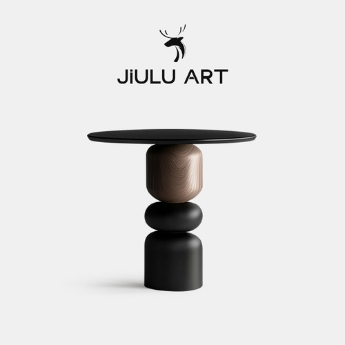 意式极简艺术创意实木边几高级感