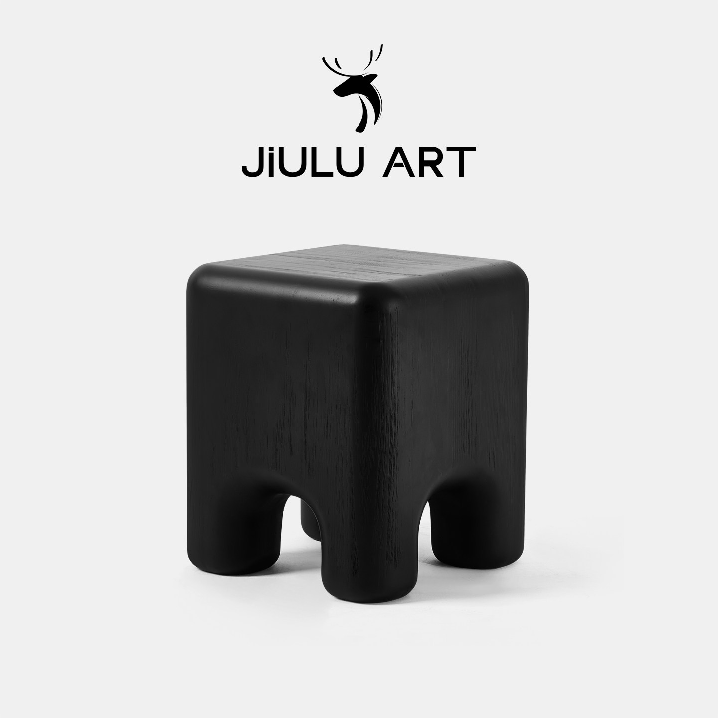 北欧极简实木小凳子侘寂风家用矮凳设计感创意换鞋板凳黑色茶几凳