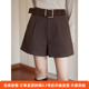 韩系休闲裤 n626c 女秋季 新款 巴塞毛呢短裤 复古毛呢a字短裤
