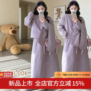 半身裙 孕妇装 韩系棉服外套 新款 围脖保暖外穿显瘦 2025冬季