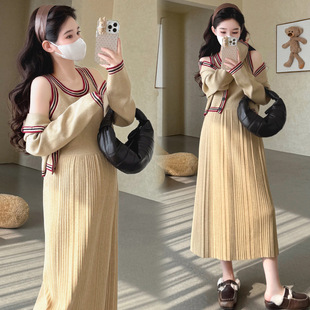 开衫 气质小香风简约高级感针织背心裙 两件套 2025早秋新款 孕妇装