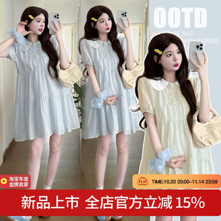 甜美洋气宽松感娃娃领孕妇连衣裙 时尚 实拍孕妇装 法式