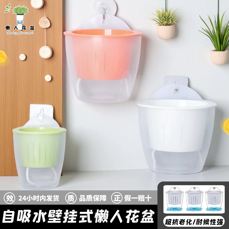 自动吸水壁挂花盆绿萝吊兰专用