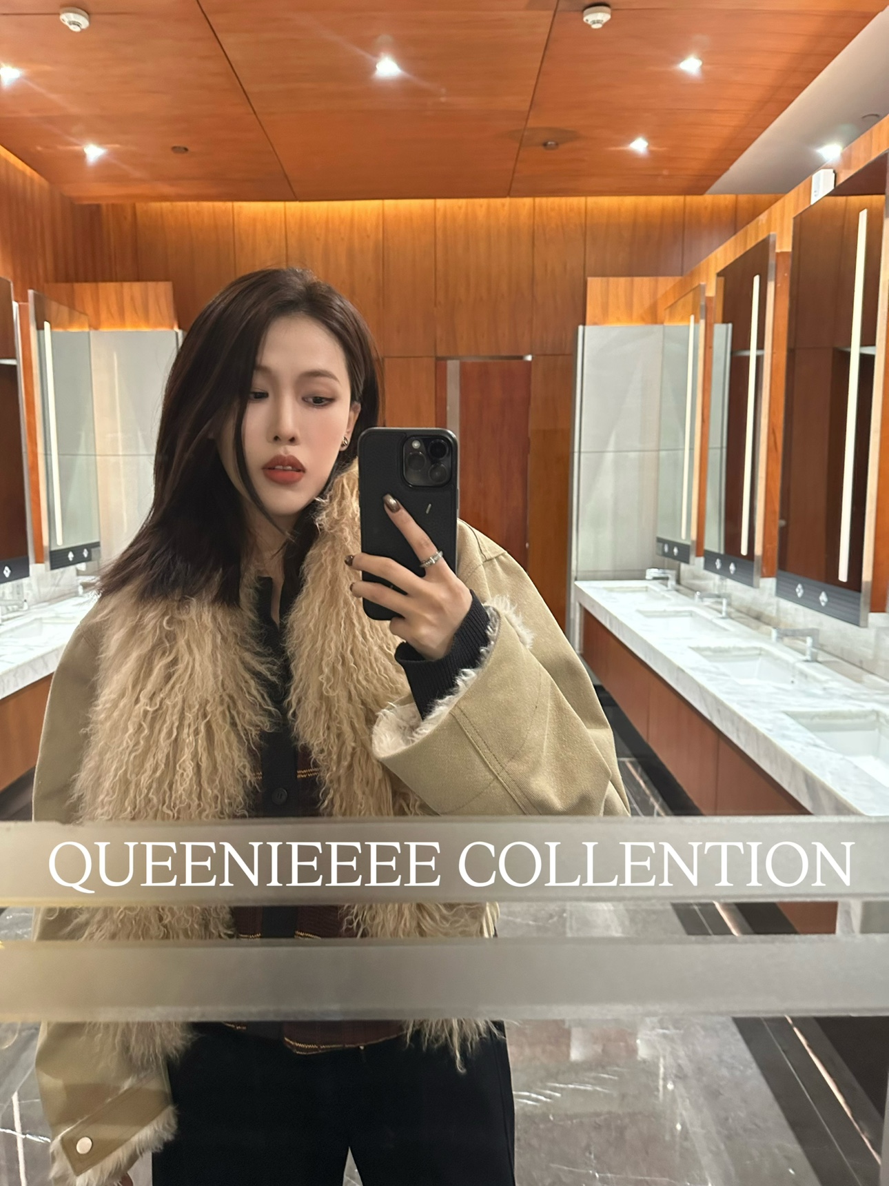 QUEENIE2025秋冬新款 高级氛围滩领复古保暖加绒沙卡夹克外套上衣