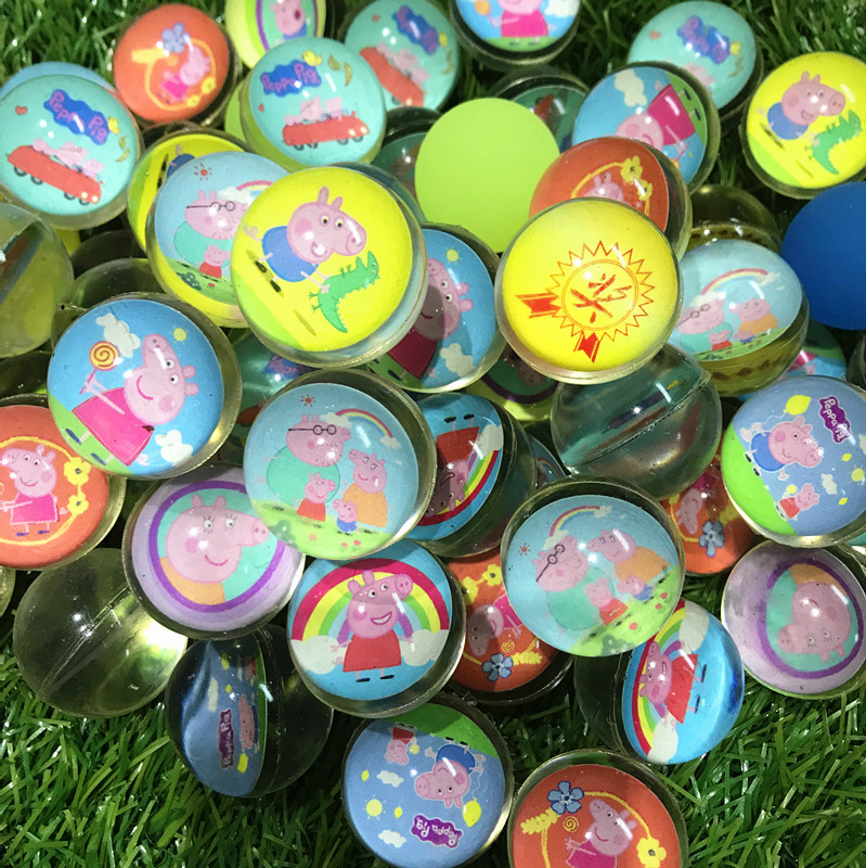 跳跳球新款纸卡混装弹力球32mm一元扭蛋机专用钻石球夜光弹球包邮