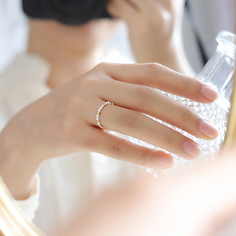 盖娅琳14k包金天然女金色戒指