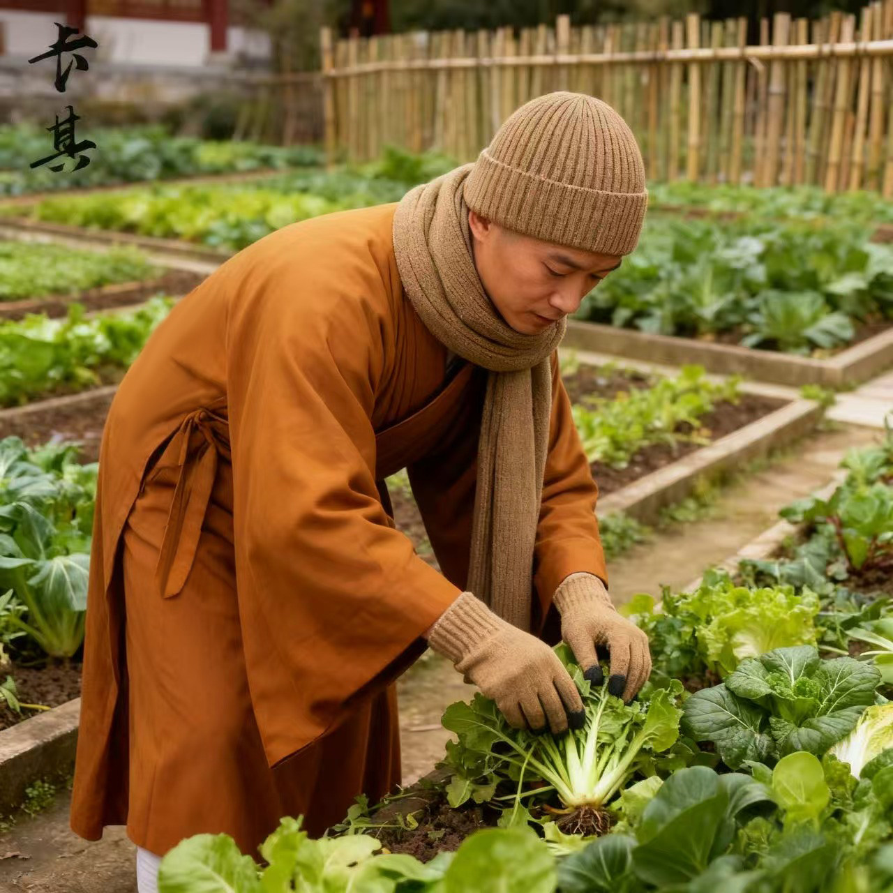 冬季出家僧人僧帽围巾手套加绒加厚保暖居士和尚尼姑禅修帽子围脖