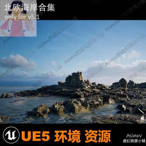 UE5虚幻5 北欧海岸合集 高精度扫瞄资产沙滩石头材质资源非场景