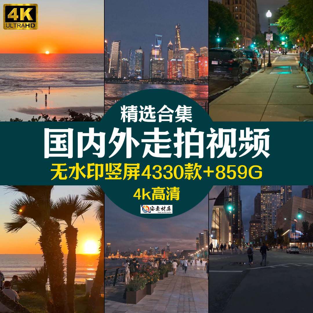 4K高清视角走拍国内外城市街拍傍晚夜景风景竖屏影片剪辑素材图片