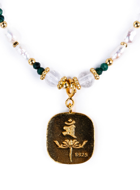 文殊孔雀石细吊坠项链 | 万物叁仟