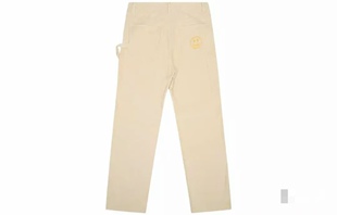 Dre JustinBieber上身 猪窝笑脸 杏色 灯芯绒长裤 男女情侣同款