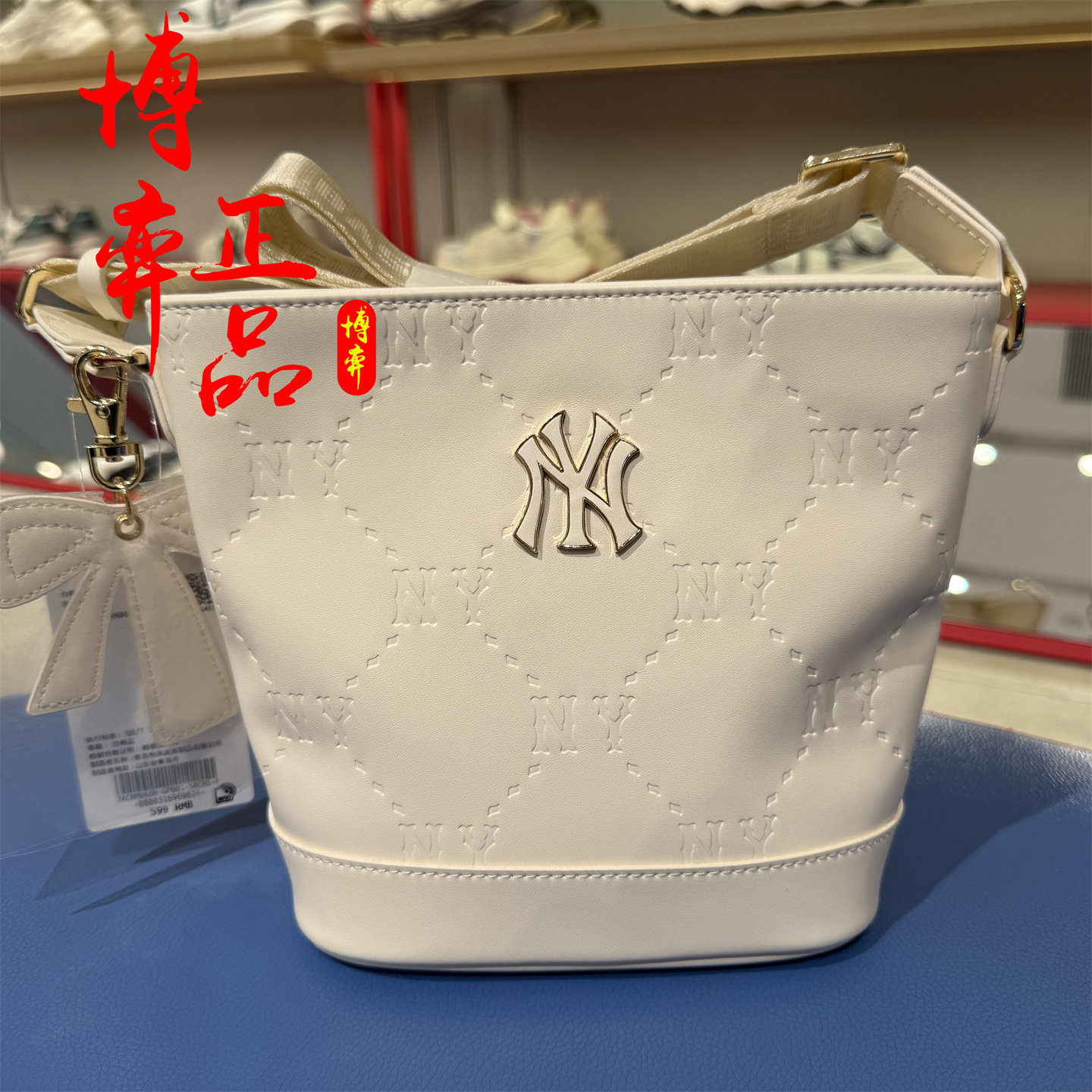 MLB26春新款儿童水桶包暗纹老花百搭可调节单肩包斜挎包7ACRM066N