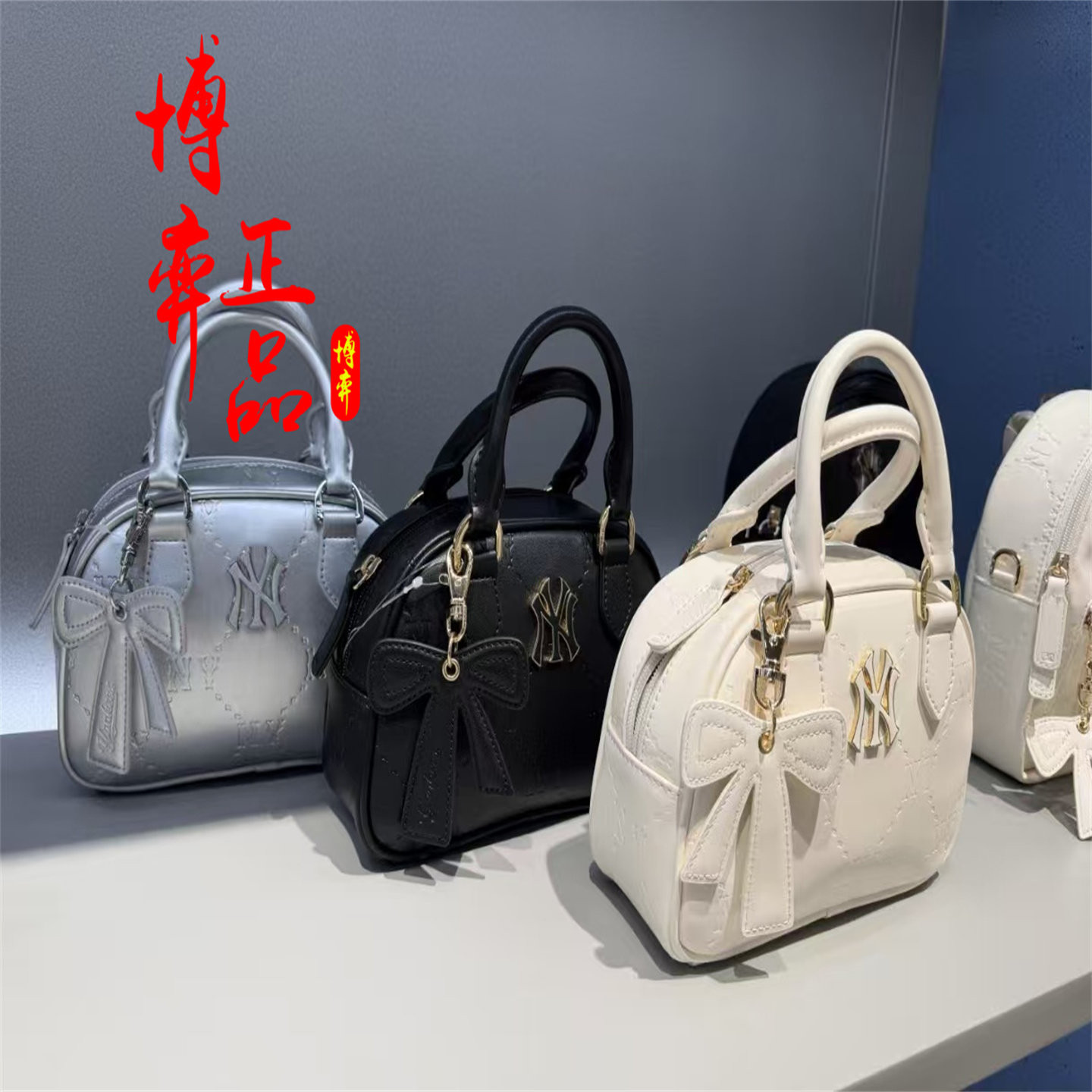 MLB儿童斜挎包26春款女童NY复古老花单肩包手提休闲拎包7ACRM056N