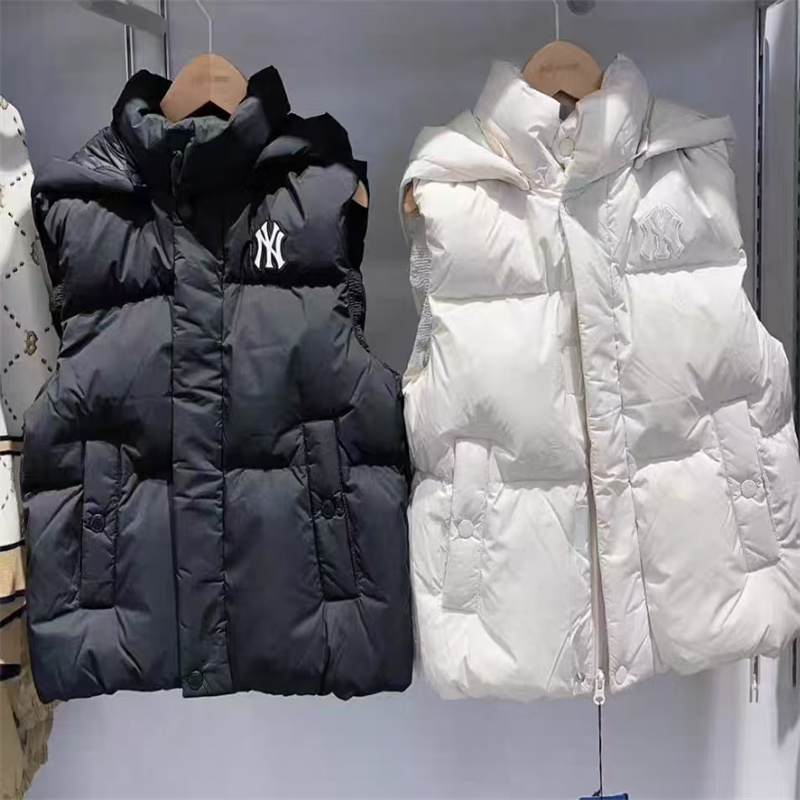 MLB儿童羽绒服秋冬款NY小标男女童连帽防风羽绒马甲背心7ADVB0146