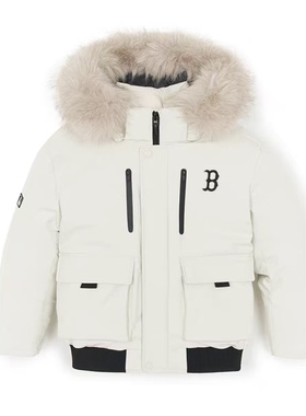 MLB儿童正品25冬新款男女童休闲保暖连帽毛领鹅绒羽绒服7ADJB2856