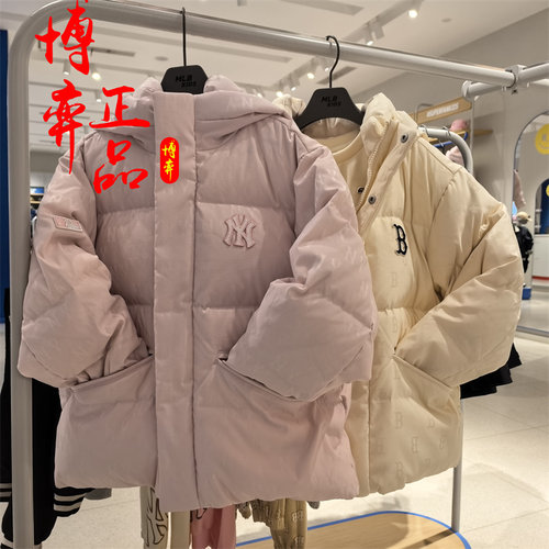 MLB儿童25秋冬新男女童蓄热内衬满印老花短款鹅绒羽绒服7ADJM0556