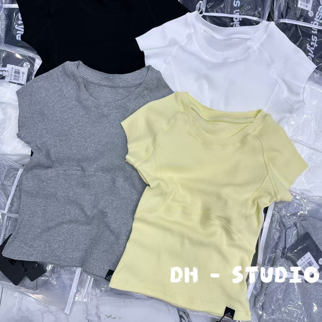 2025早春清仓不退换四色圆领拼接修身弹力时尚短袖T恤衫显瘦百搭