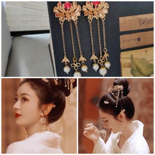 华丽宫廷风赵丽颖古装广告耳坠长月烬明桑酒同款耳环耳饰耳夹耳挂