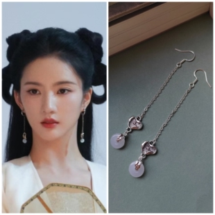 墨雨云间刘些宁姜若瑶同款耳环耳饰古银色古典狐妖耳坠配汉服旗袍