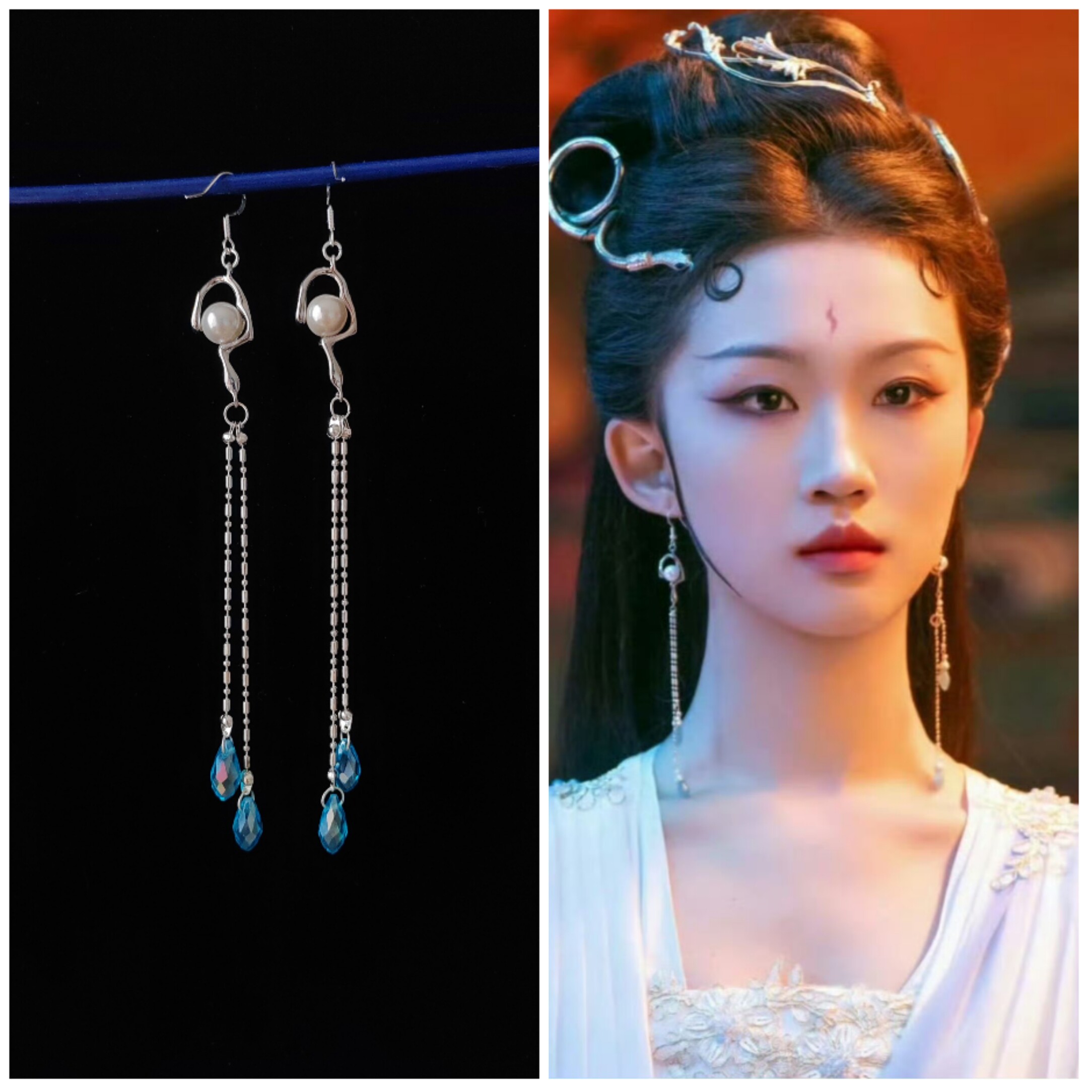 子夜归同款耳环蛇公柳娘子王佳怡同款耳环耳饰古风唐朝汉服配饰品