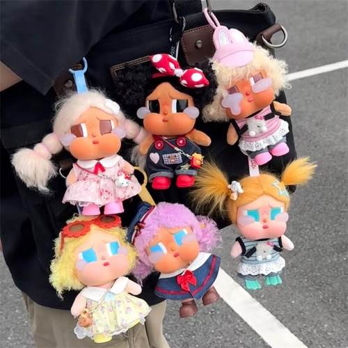 泡泡玛特哭娃搪胶毛绒挂件盲盒