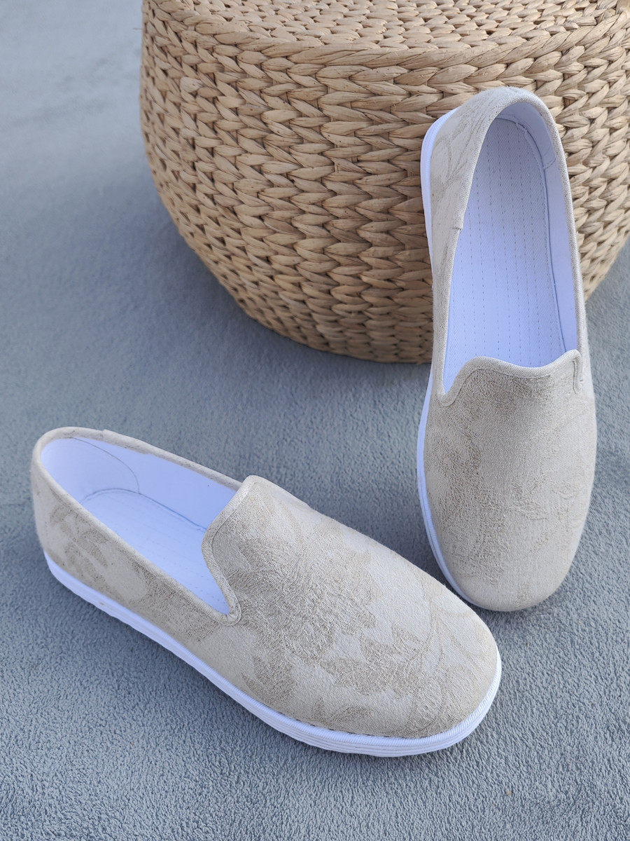 千层底棉麻透气平底女士手工布鞋