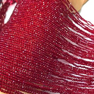 红色尖晶石切面珠子散珠半成品diy手链项链饰品配件刻面小米珠子