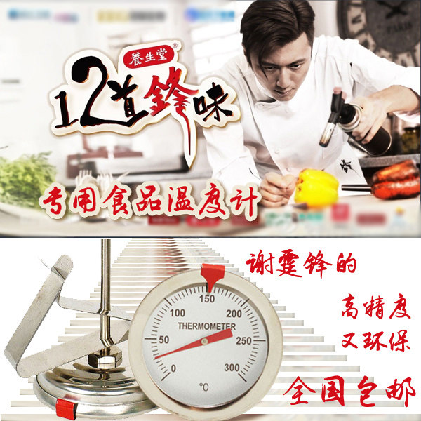 锋味厨房温度计 食品油温计 水温计 高精度液体食物专用高温牛排