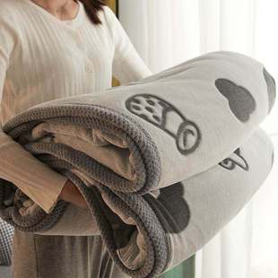 毛毯加厚珊瑚绒毯子铺床法兰绒床单加绒空调毯办公室午睡毛绒盖毯