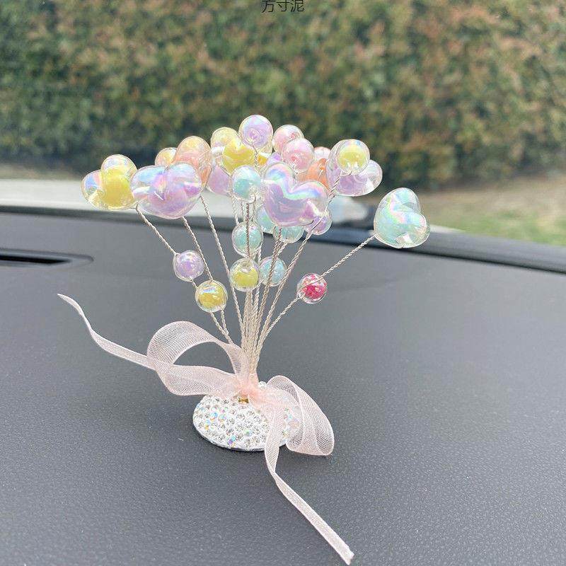 车载七彩糖果珠摆件树镶钻满天星摆台中控台车内装饰工厂一件