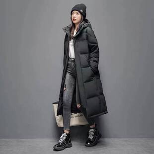 冬外套男女同款棉服连帽棉衣女式羽绒棉服加厚外套中长款A2268