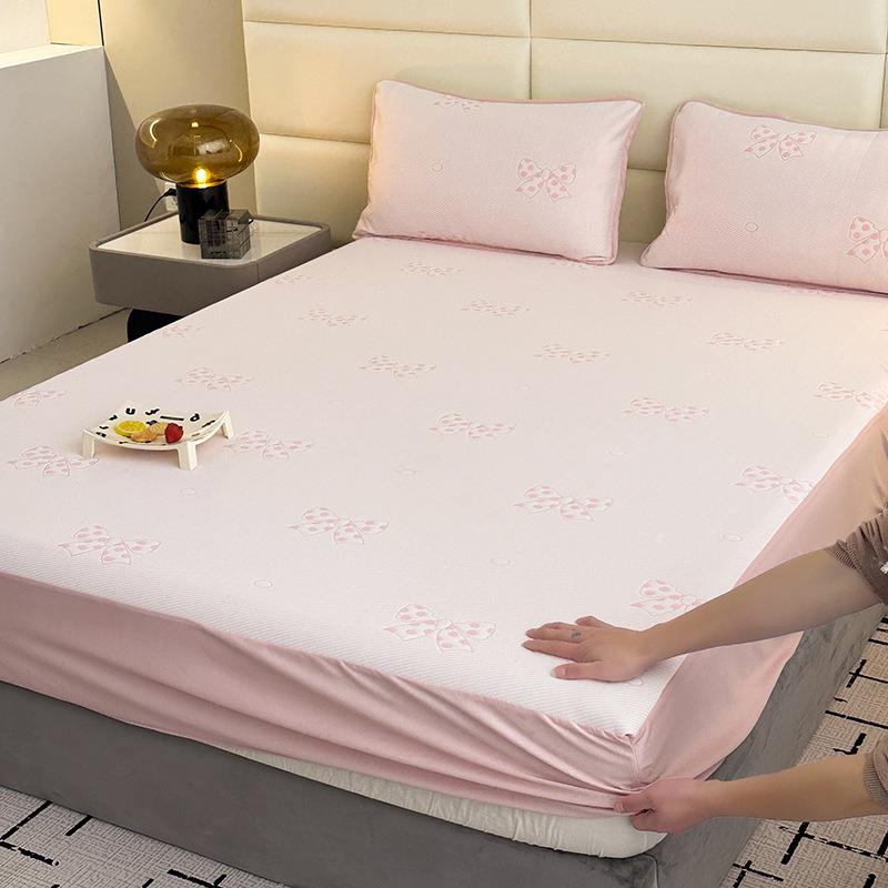 夏季冰丝床笠凉席三件套母婴级凉感冰豆豆空调软席子可机洗冰丝席