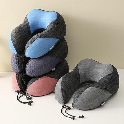 冰丝U型枕记忆棉办公室午睡枕开车旅行护脖颈椎枕头菱形拼接枕