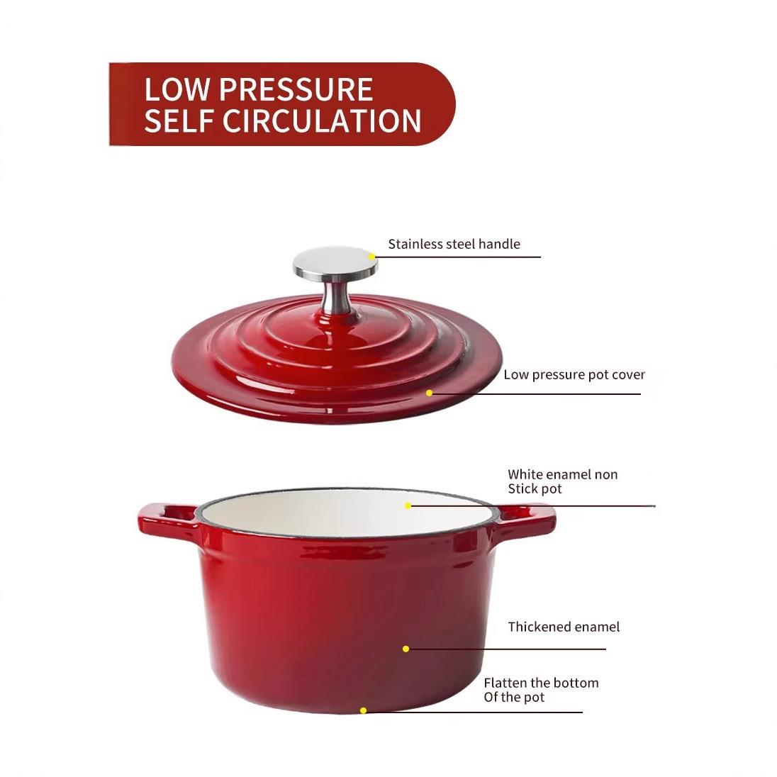 铸铁锅珐琅锅家用煲汤炖锅不粘锅迷你炖盅小奶锅汤锅焖烧锅珐琅瓷