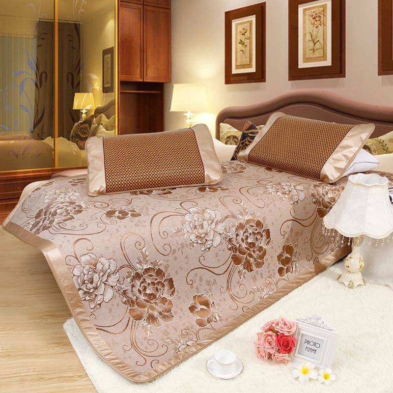 春润草席夏天双面藤席冰丝凉席三件套可折叠夏季空调席子面料