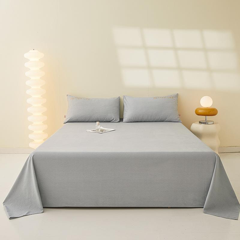 纯棉磨毛床单纯色东北大炕3米被单榻榻米全棉家用单双人单件棉柔