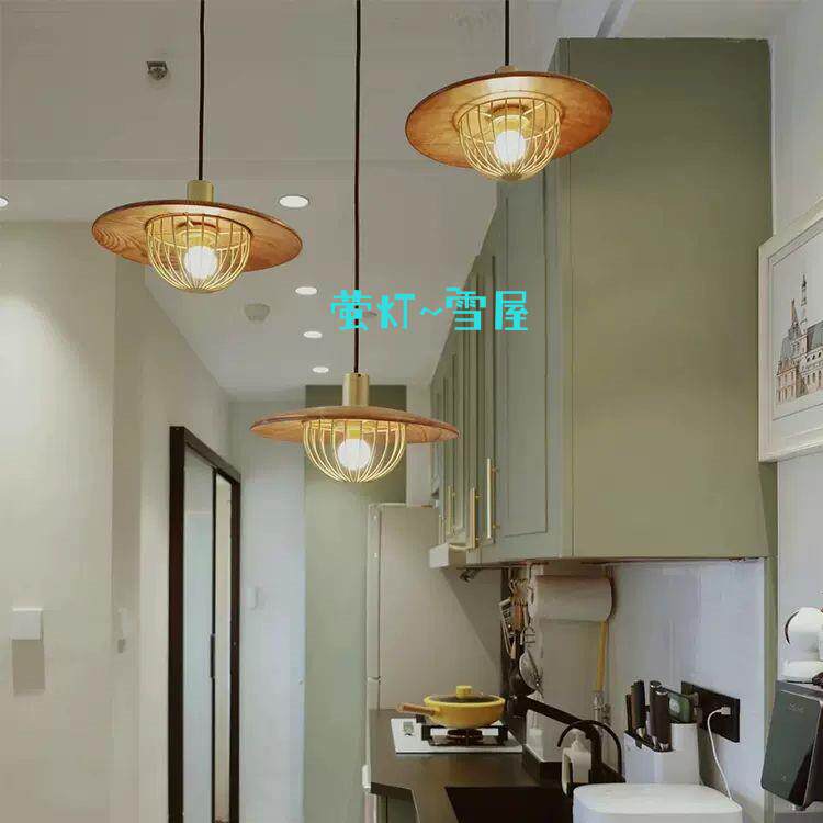 日式黑胡桃木色复古餐厅吊灯 工业风客厅饭厅民宿酒店吧台装饰灯