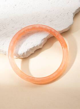 亚克力晕染糖果色几何圆圈手镯时尚简约设计手环女彩色高级感手饰